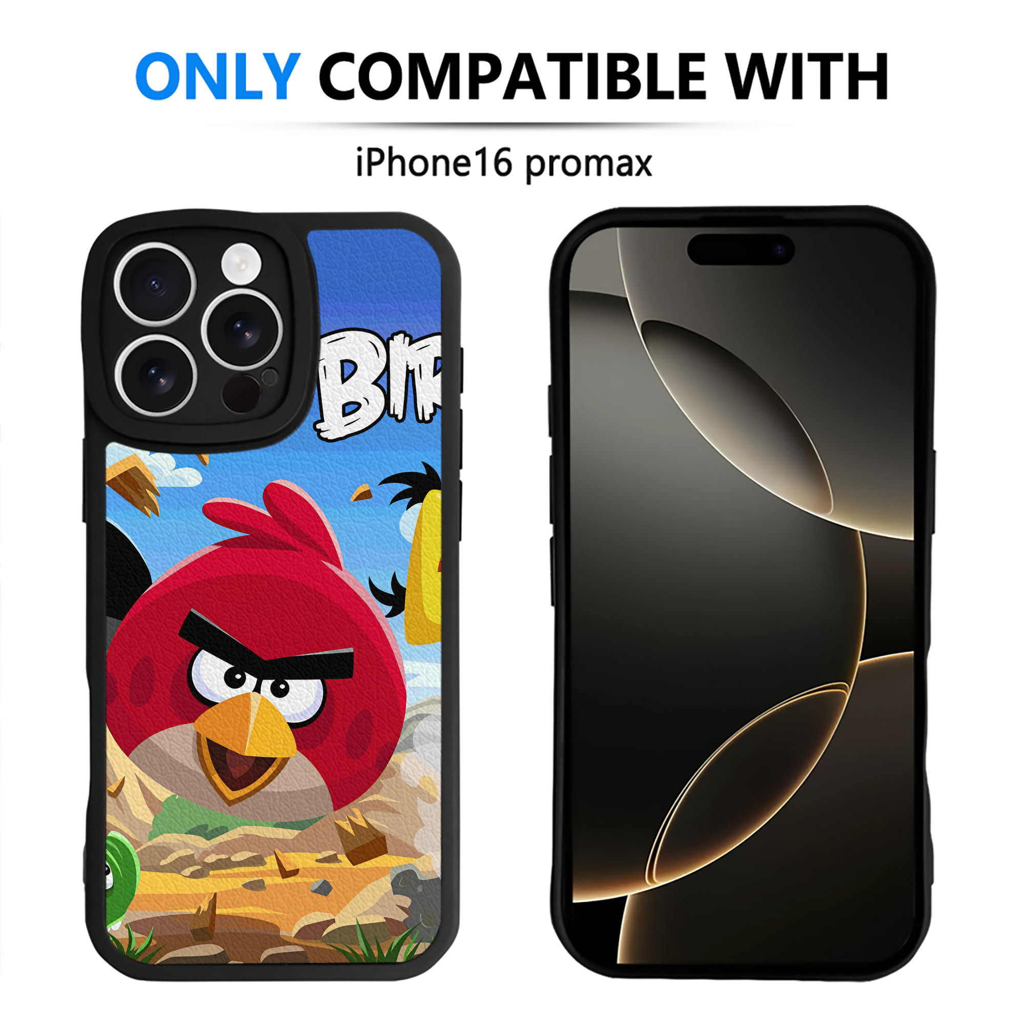 （画像用） Angry Birds アングリーバード 【iPhone 16シリーズ対応】シリコンスマホケース（レザー調） 材質：シリコン